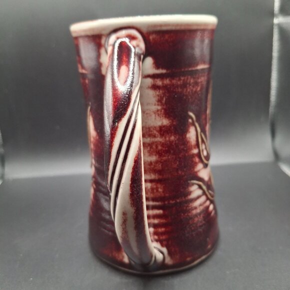 Handcrafted Ceramic Mug With Embossed Leaf Design NC History Museum Signed - Picture 4 of 6